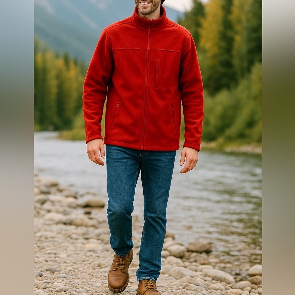 Duluth Trading Company Red Heavyweight Zip Up Jacket